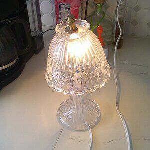 Princess House Crystal Boudoir Lamp w/Shade Heritage Romance Collection 10.5" H